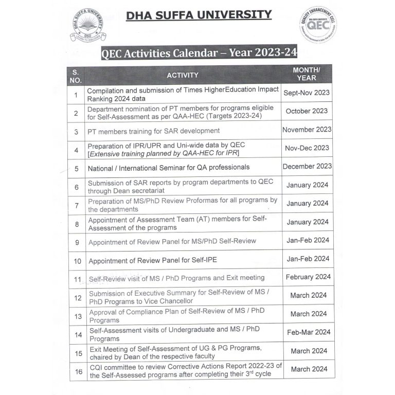 QEC Activities Calendar 2023-24